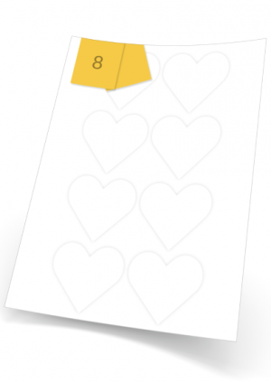 Heart Shaped Matt White Labels (69 x 69mm)