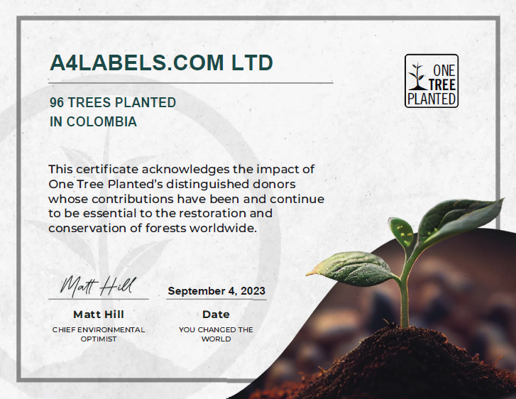 Colombia Donation Certificate