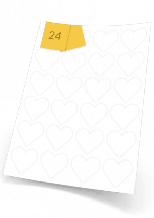Heart Shaped Stickers 24 per sheet
