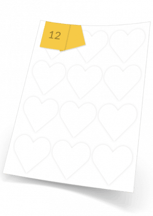 Heart Shaped Stickers 12 per sheet