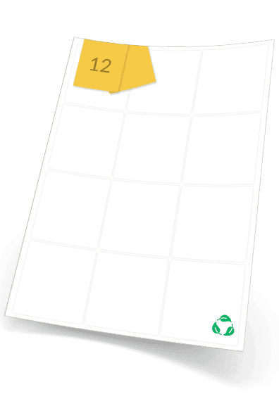Biodegradable Printer Labels 12 per sheet (64 x 72mm)