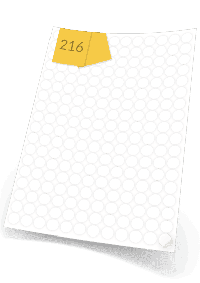 Matt White Paper Removable labels (13mm Diameter)